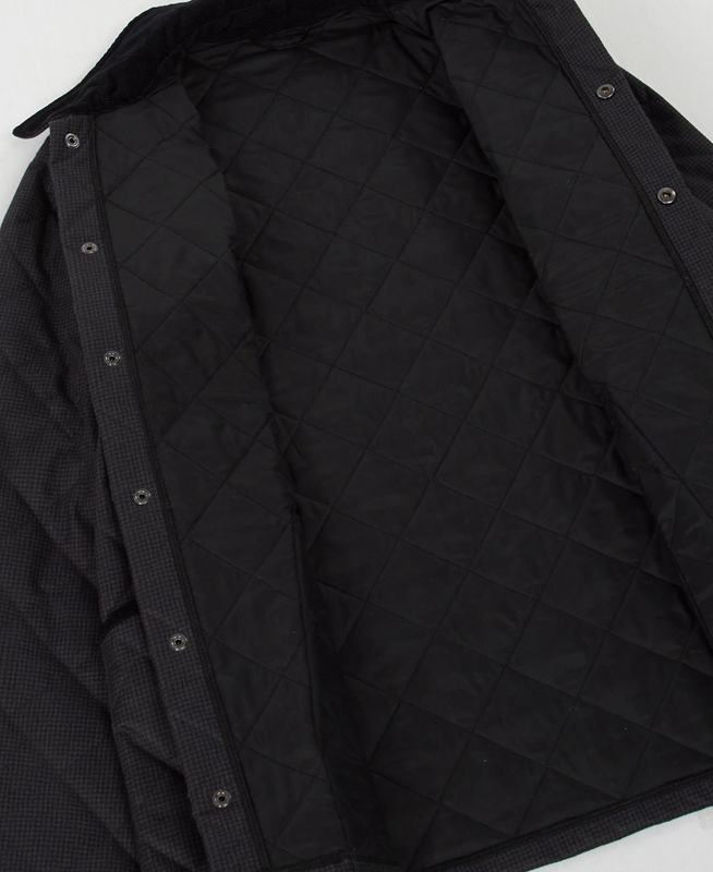 Barbour Checked Heron Men's Quilted Jackets Black | KWCT-78046