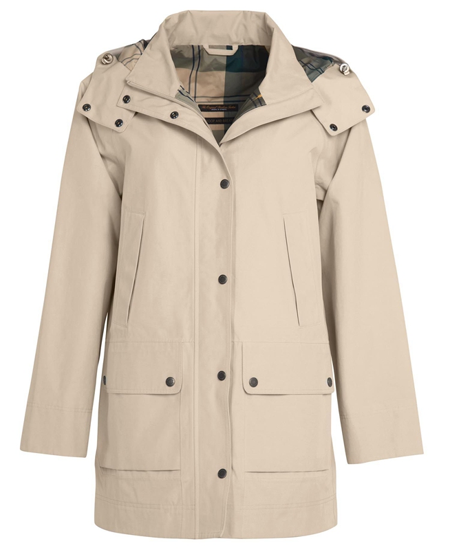 Barbour Clary Women's Waterproof Jackets Beige | BXFJ-52798