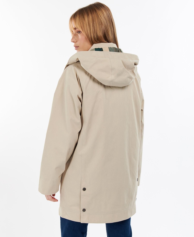 Barbour Clary Women's Waterproof Jackets Beige | BXFJ-52798