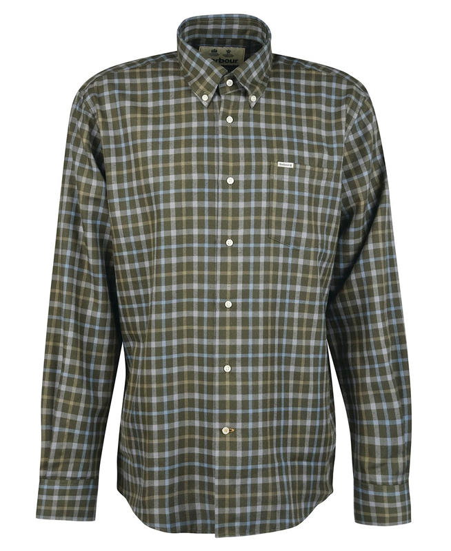 Barbour Coll Thermo Men's Shirts Olive | URTE-24105