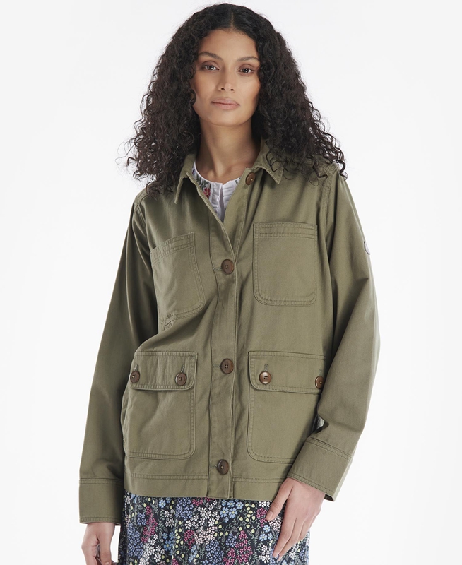 Barbour Coltsfoot Women\'s Casual Jackets Olive | HFCO-46278