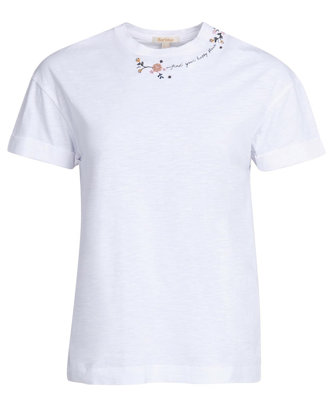 Barbour Cranmoor Women's T Shirts White | YAVB-70845