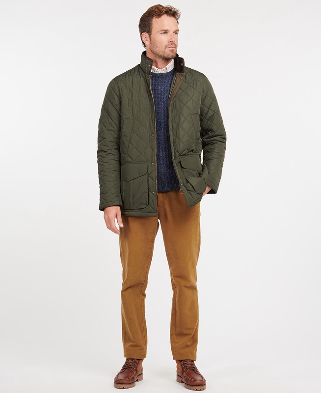 Barbour Devon Men's Quilted Jackets Green | RBVX-59761