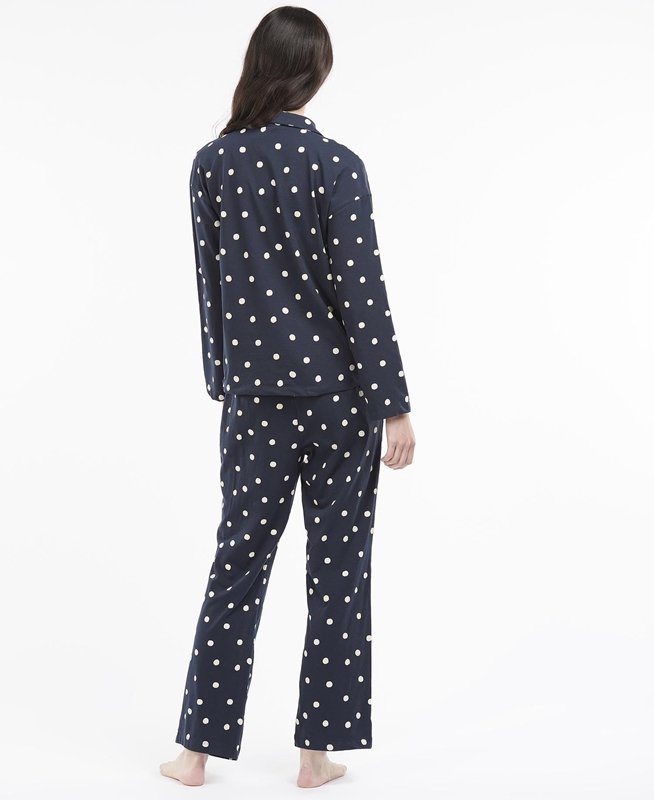 Barbour Dotty PJ Set Women's Nightwear Navy | YVZA-09156