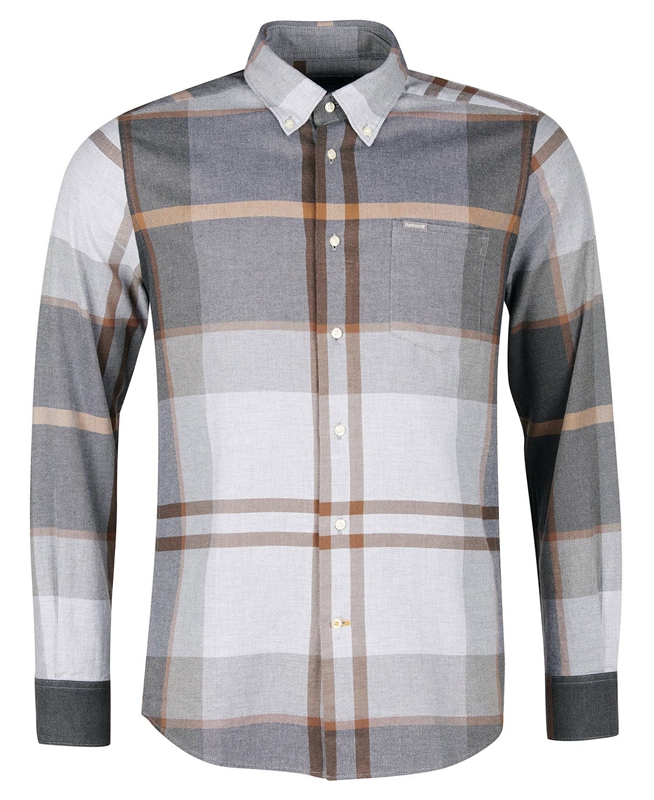 Barbour Dunoon Taillored Men's Shirts Grey | LMPK-39265