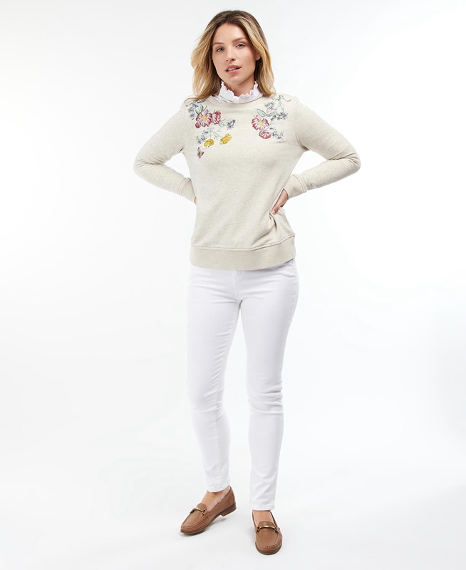 Barbour Esme Women's Sweatshirts Cream | UNEL-96235