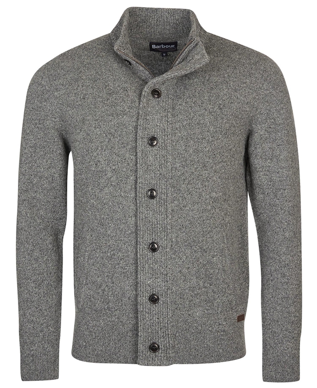 Barbour Essential Cardigan Tisbury Zip Through Men's Sweaters Grey | VHLJ-63950