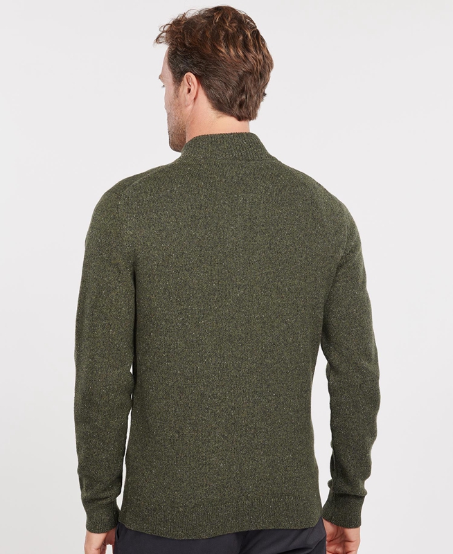 Barbour Essential Cardigan Tisbury Zip Through Men's Sweaters Green | YKXN-62783