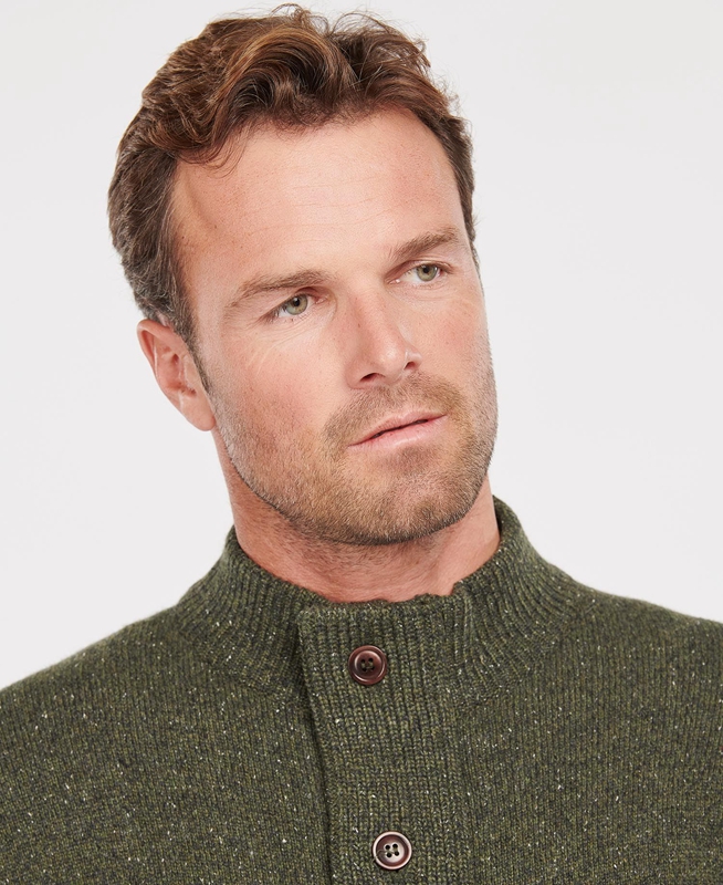 Barbour Essential Cardigan Tisbury Zip Through Men's Sweaters Green | YKXN-62783