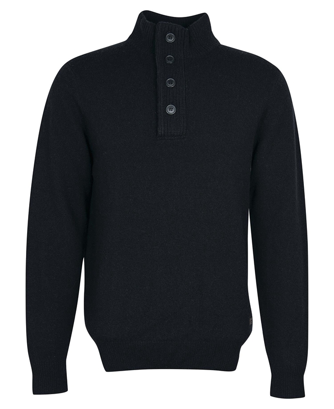 Barbour Essential Elbow Patch Men's Sweaters Black | TBYP-78391