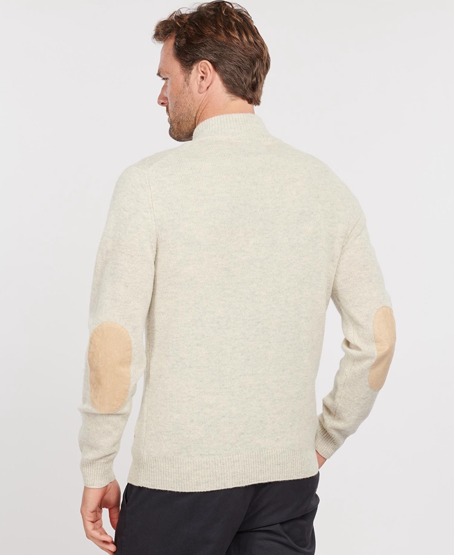 Barbour Essential Patch Half Zip Men's Sweaters Beige | UEHQ-26394