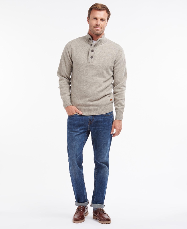 Barbour Essential Patch Half Zip Men's Sweaters Grey | VAPN-79184