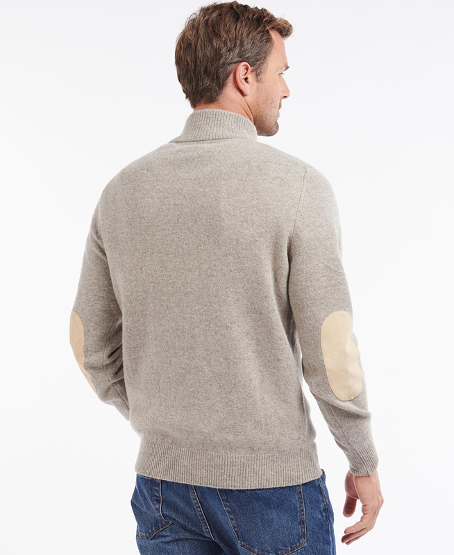 Barbour Essential Patch Half Zip Men's Sweaters Grey | VAPN-79184