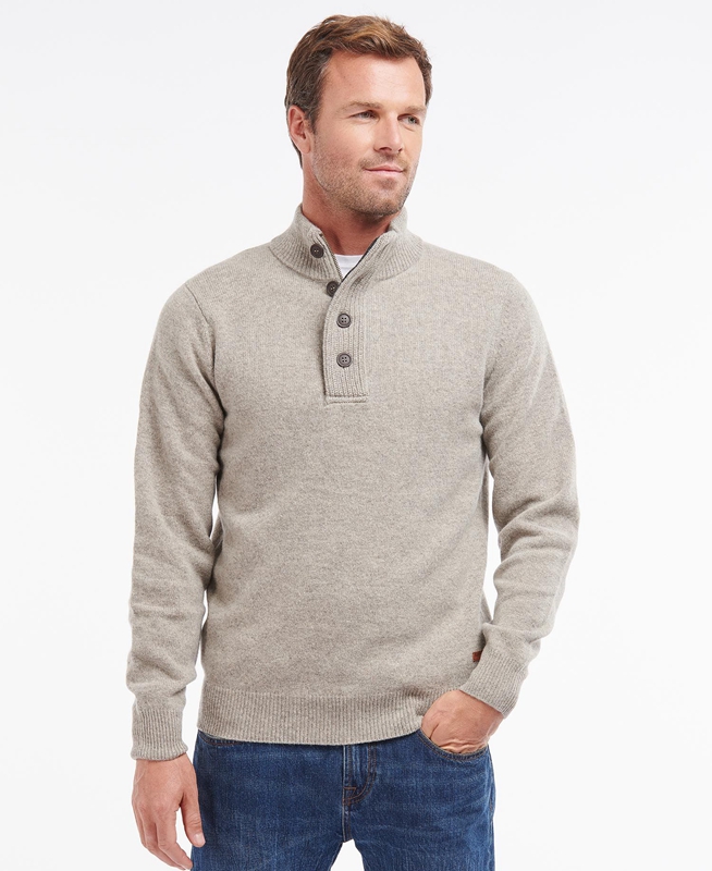 Barbour Essential Patch Half Zip Men's Sweaters Grey | VAPN-79184