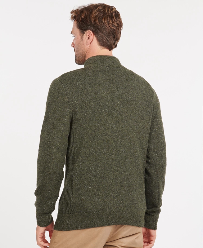 Barbour Essential Tisbury Half Zip Men's Sweaters Olive | AEJK-18579