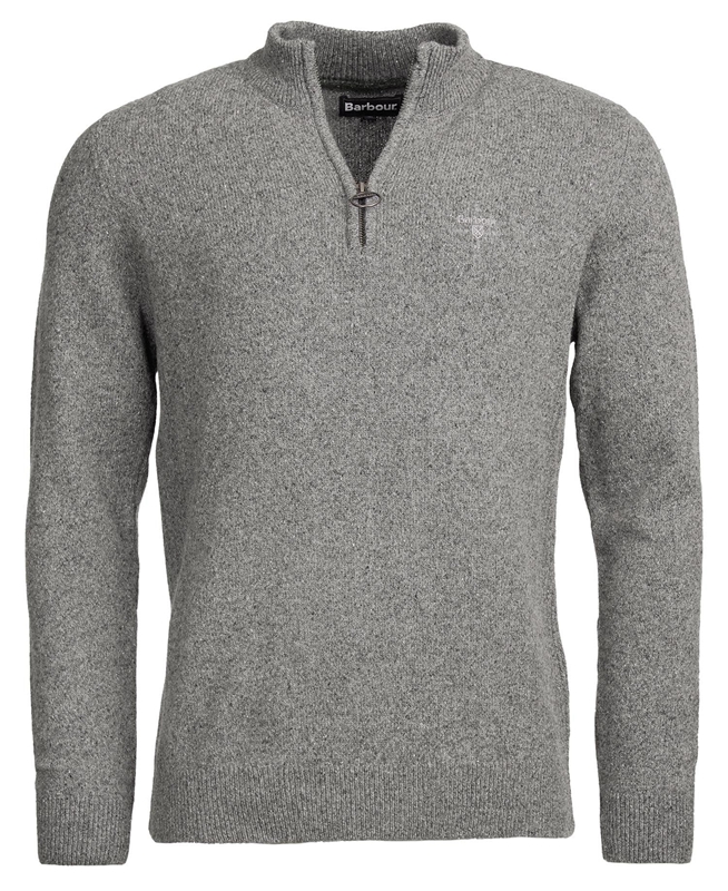 Barbour Essential Tisbury Half Zip Men's Sweaters Grey | HRYW-74203