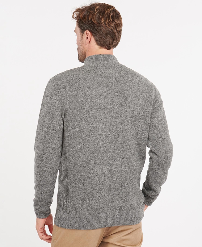 Barbour Essential Tisbury Half Zip Men's Sweaters Grey | HRYW-74203