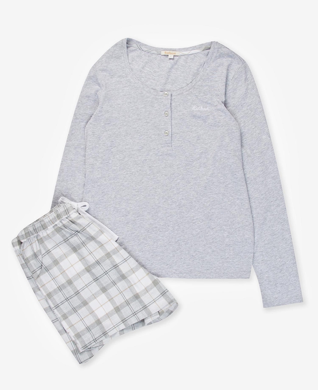 Barbour Etta Henley PJ Set Women's Nightwear Grey | ZQYF-03219