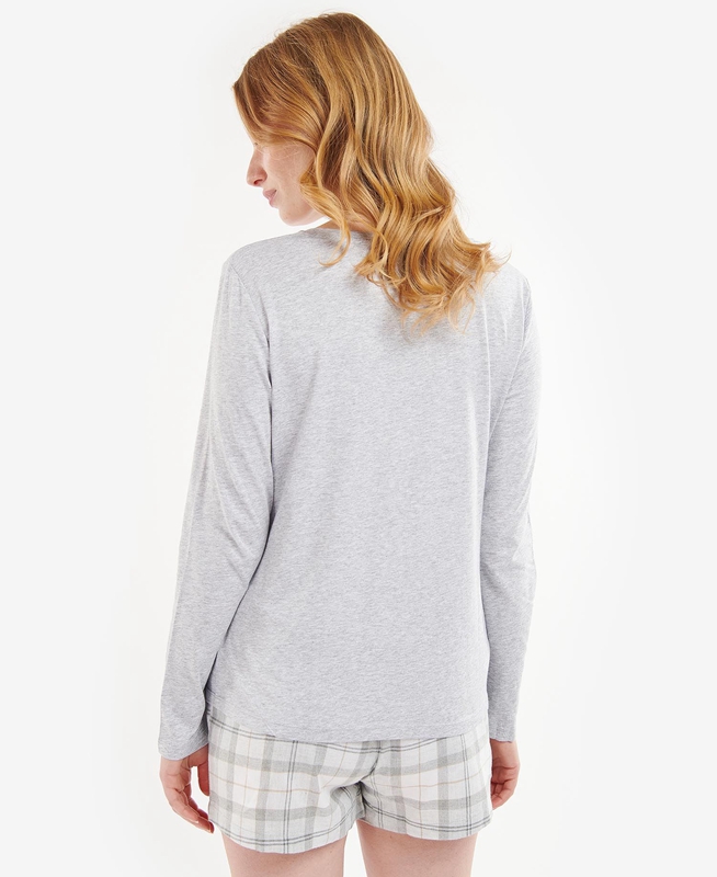 Barbour Etta Henley PJ Set Women's Nightwear Grey | ZQYF-03219