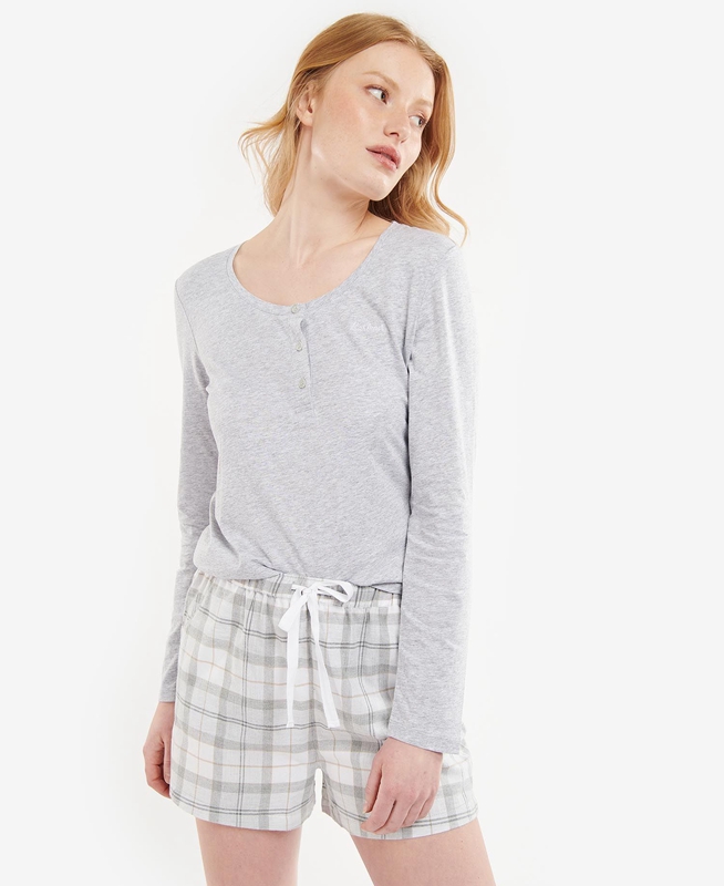 Barbour Etta Henley PJ Set Women\'s Nightwear Grey | ZQYF-03219