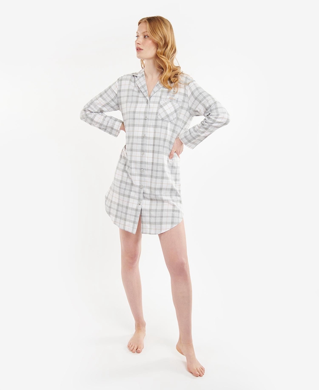 Barbour Etta Nightshirt Women's Nightwear Grey | UONK-14503