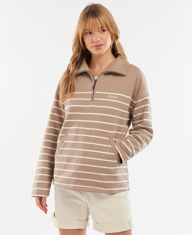 Barbour Explorer Ember Women\'s Sweatshirts Beige | MDQR-71249