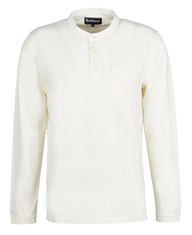 Barbour Explorer Henley Men's Polo shirts Cream | HFVW-06739