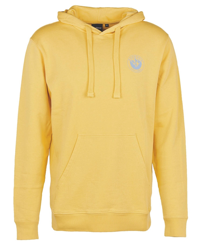 Barbour Explorer Hoodie Men's Sweatshirts Yellow | TRYW-75098