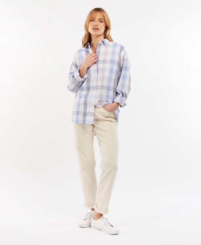 Barbour Explorer Lara Women's Shirts Blue | YAJT-61049