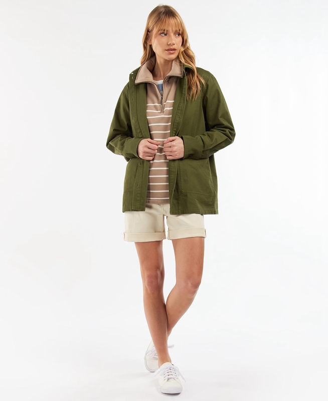 Barbour Explorer Marley Overshirt Women's Shirts Olive | GKIT-16935