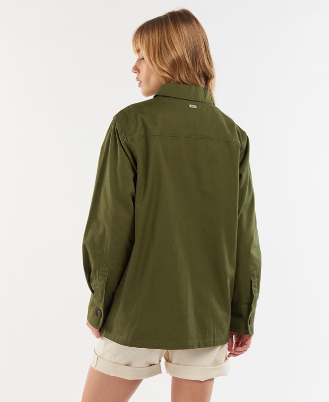 Barbour Explorer Marley Overshirt Women's Shirts Olive | GKIT-16935