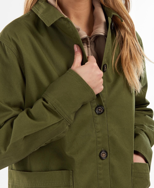 Barbour Explorer Marley Overshirt Women's Shirts Olive | GKIT-16935