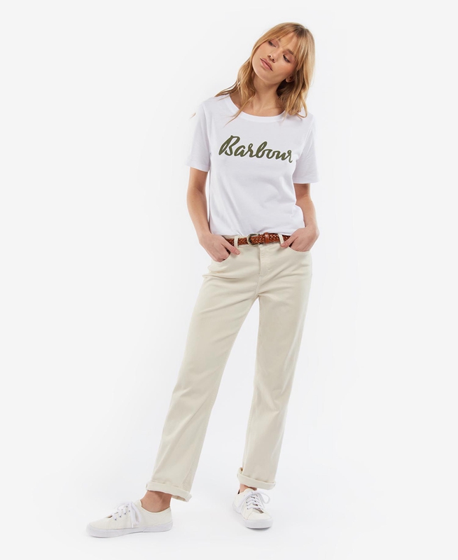 Barbour Explorer Marley Women's T Shirts White | MIEG-25381