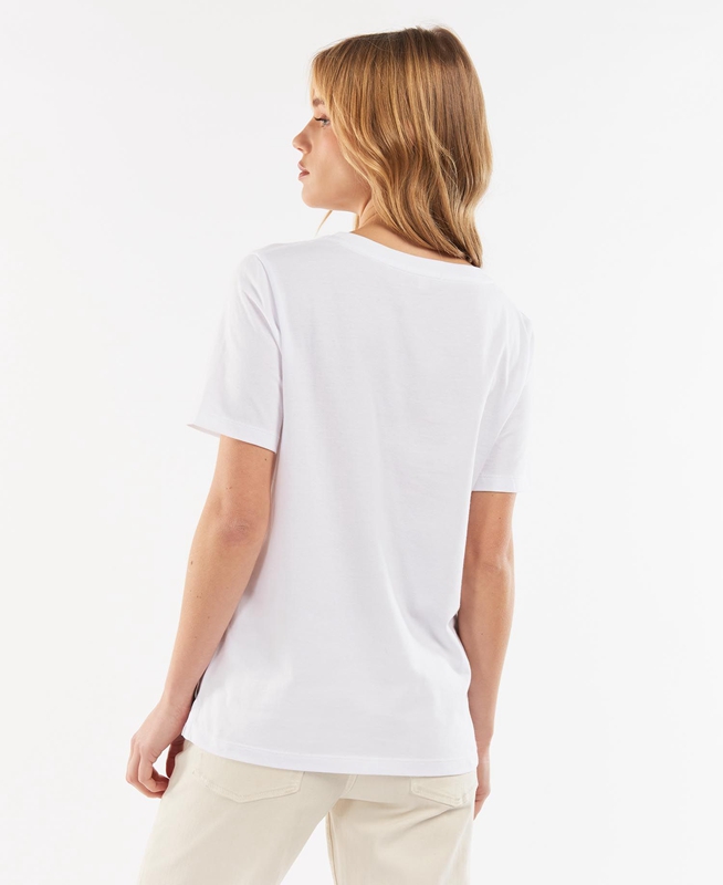 Barbour Explorer Marley Women's T Shirts White | MIEG-25381