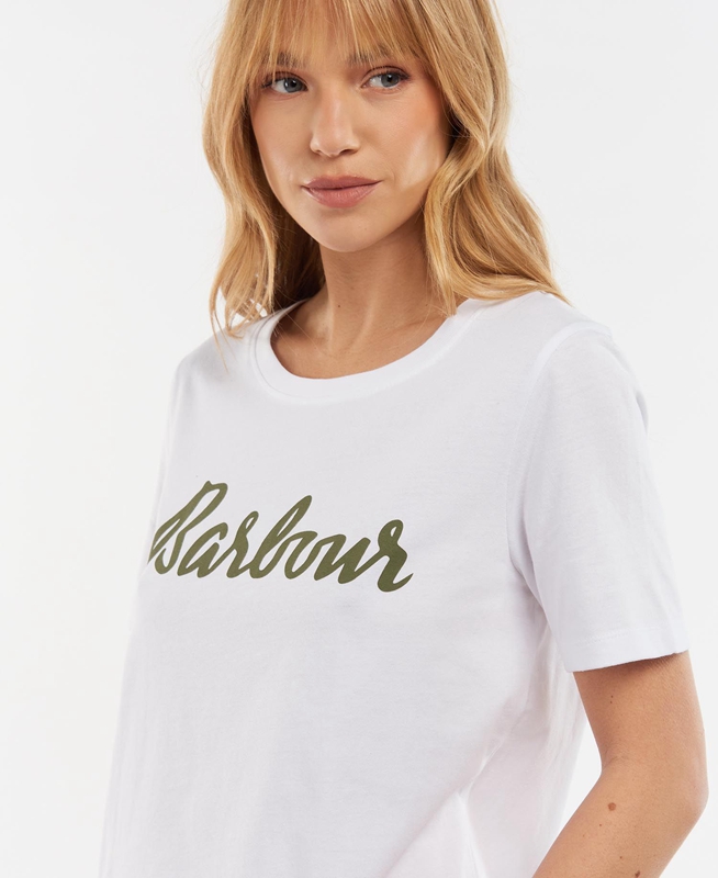 Barbour Explorer Marley Women's T Shirts White | MIEG-25381