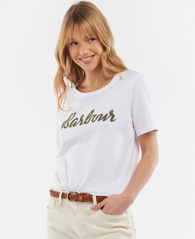 Barbour Explorer Marley Women's T Shirts White | MIEG-25381