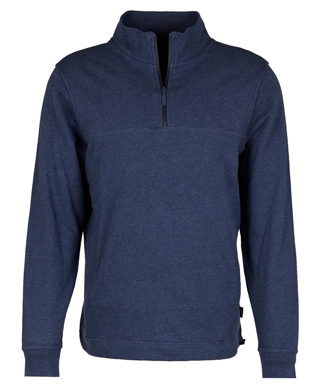 Barbour Explorer Shotley Half Zip Men's Sweatshirts Blue | WLOB-01782