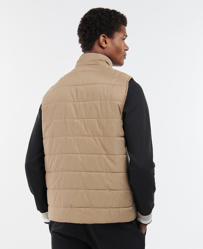 Barbour Farnham Men's Vest Beige | BWOE-16583