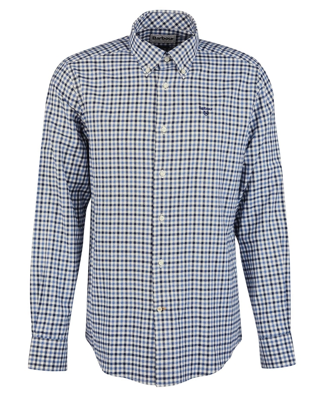 Barbour Finkle Tailored Men's Shirts Blue | BKVI-52396