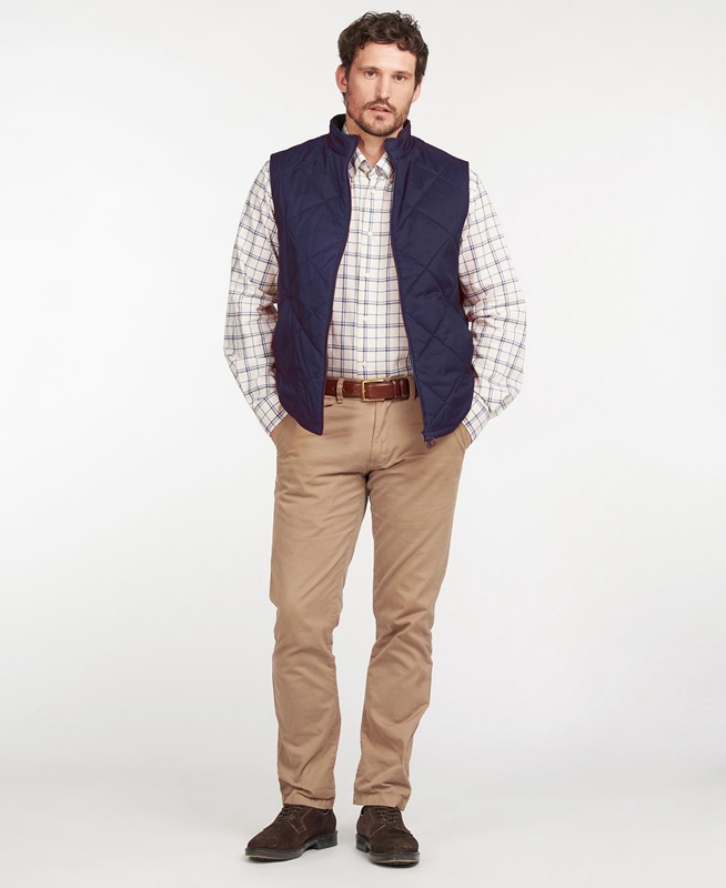 Barbour Finn Men's Vest Blue | XBPF-95607