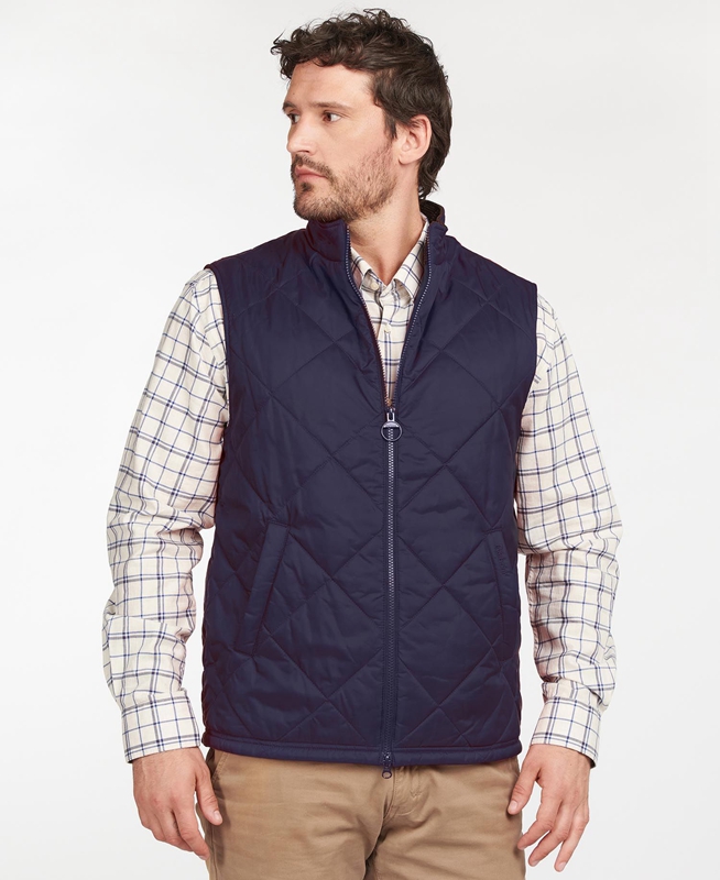 Barbour Finn Men\'s Vest Blue | XBPF-95607