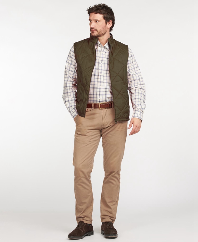 Barbour Finn Men's Vest Green | OMZH-75142