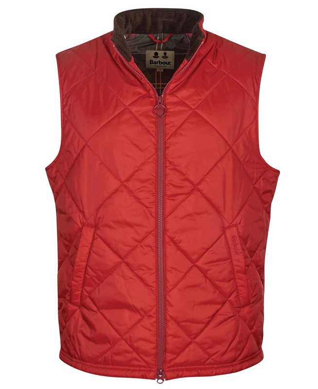 Barbour Finn Men's Vest Red | SBGA-37069