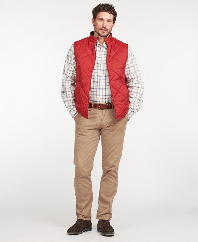 Barbour Finn Men's Vest Red | SBGA-37069