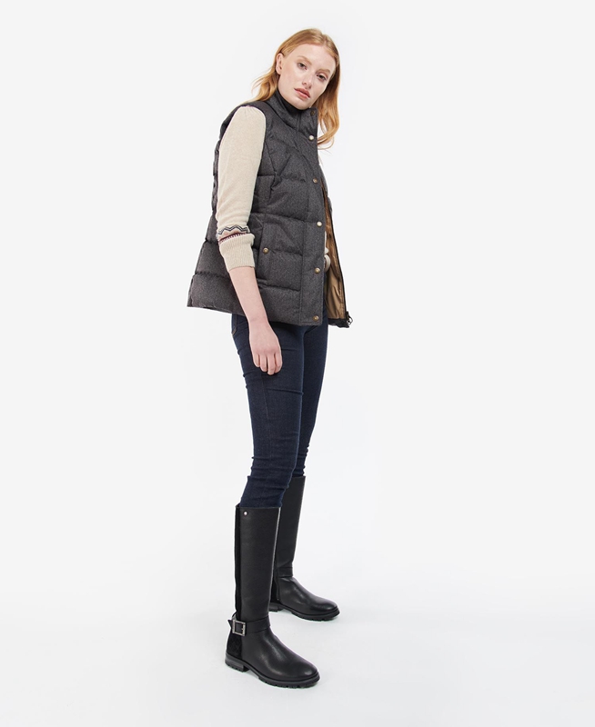 Barbour Foxglove Women's Vest Grey | LJGM-71253