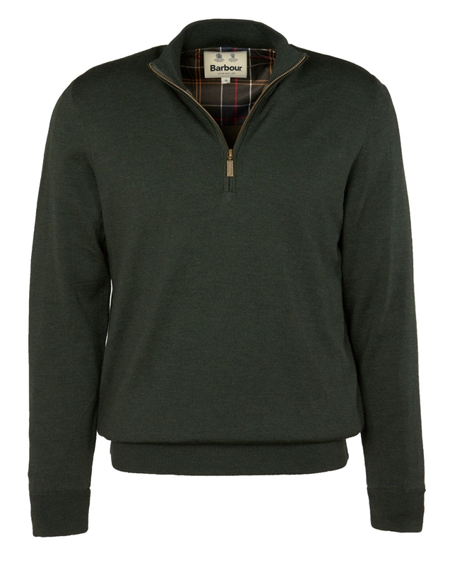 Barbour Gamlan Half Zip Men's Sweaters Green | XBYH-68375