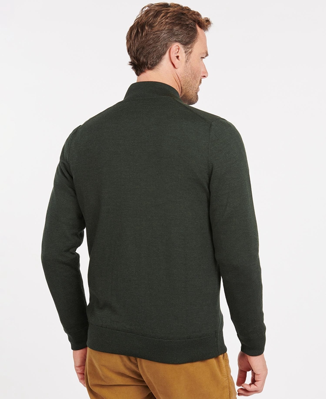 Barbour Gamlan Half Zip Men's Sweaters Green | XBYH-68375