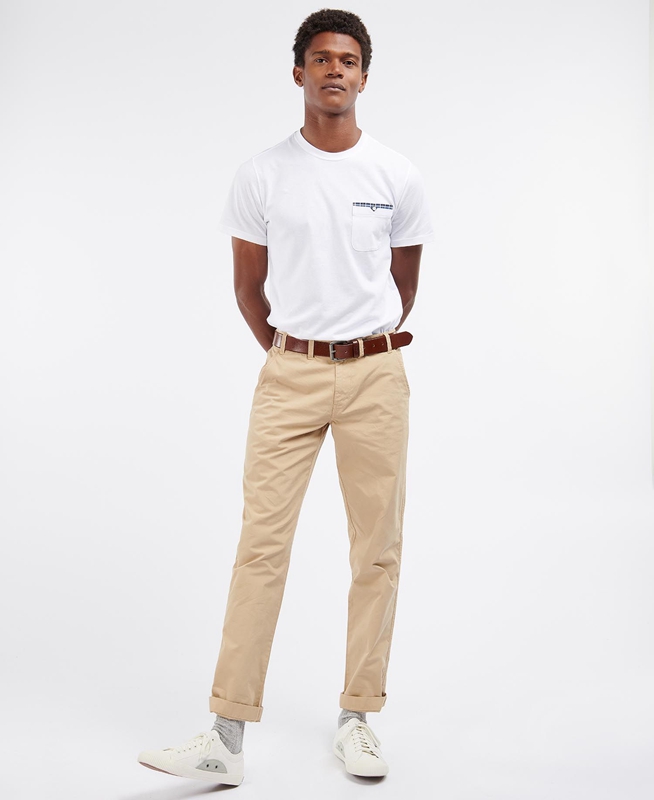 Barbour Glendale Chino Men's Pants Beige | DPWZ-17062