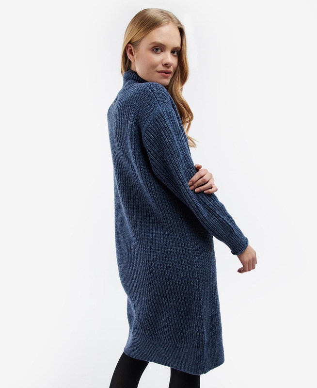 Barbour Greenwell Knitted Women's Dress Blue | PVFD-06492