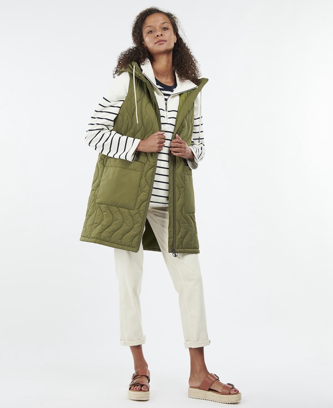 Barbour Guilden Women's Vest Green | CJVO-03682